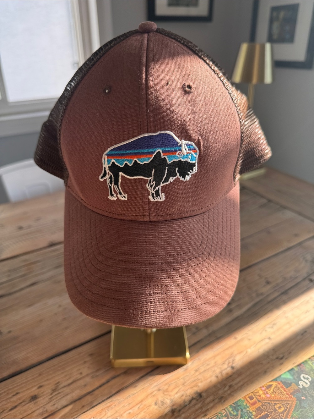 Patagonia Brown Trucker Hat with Buffalo Patch